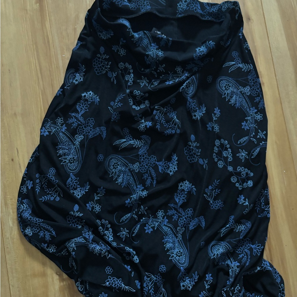 Floral Blue Women's long skirt